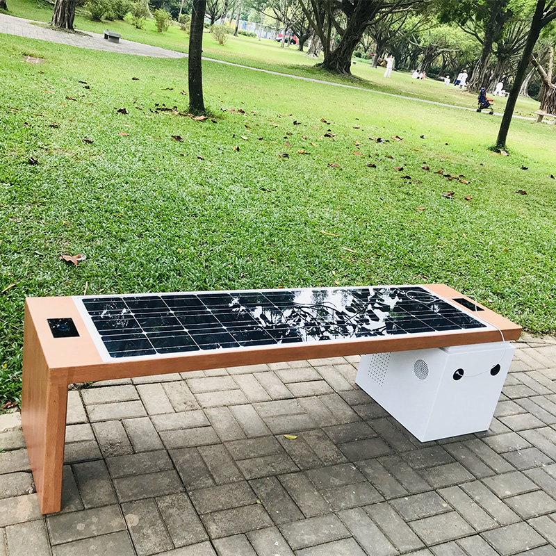 公園および通りのための太陽動力を与えられたスマートな屋外用家具の金属の庭のベンチの座席