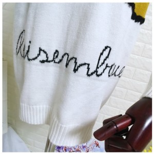 アメリカ/ヨーロッパサイズのデイジーフラワージャカードレディースプルオーバーセータードレス