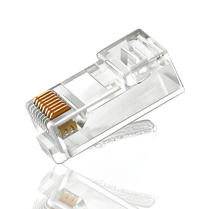 CAT5 CAT5E CAT6コネクタ8P8C UTPゴールドメッキイーサネットクリスタルヘッド