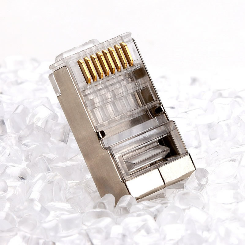 RJ45コネクタCAT5E CAT6圧着イーサネットコネクタSTP 8P8Cモジュラークリスタルヘッドプラグ