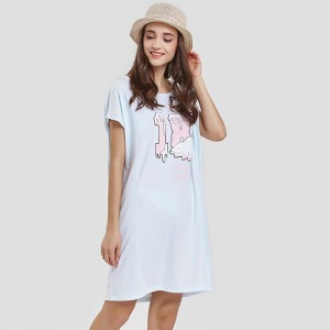 女性プリントシングルジャージロングTシャツ