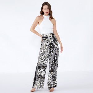 女性パンツストライプスポットモダンカジュアルカスタムパラッツォパンツ