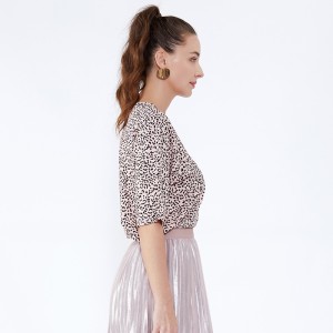 ヒョウ柄の女性服コットンサリーデザインプリントブラウス