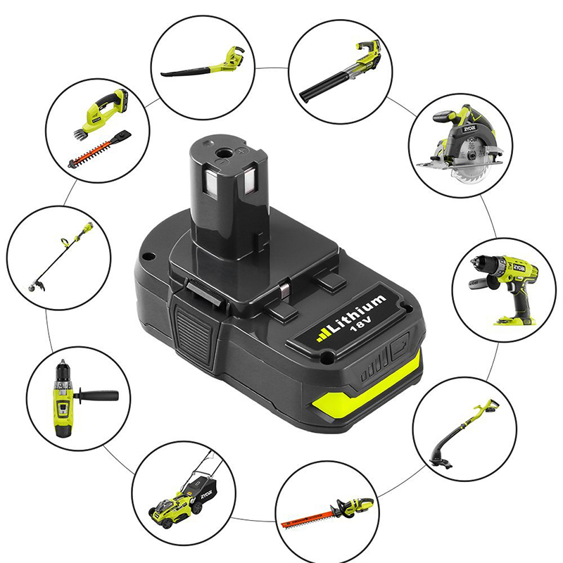 Ryobi P102、P103、P104 2000mAh 18Vリチウムイオン交換用パワードリル電池用