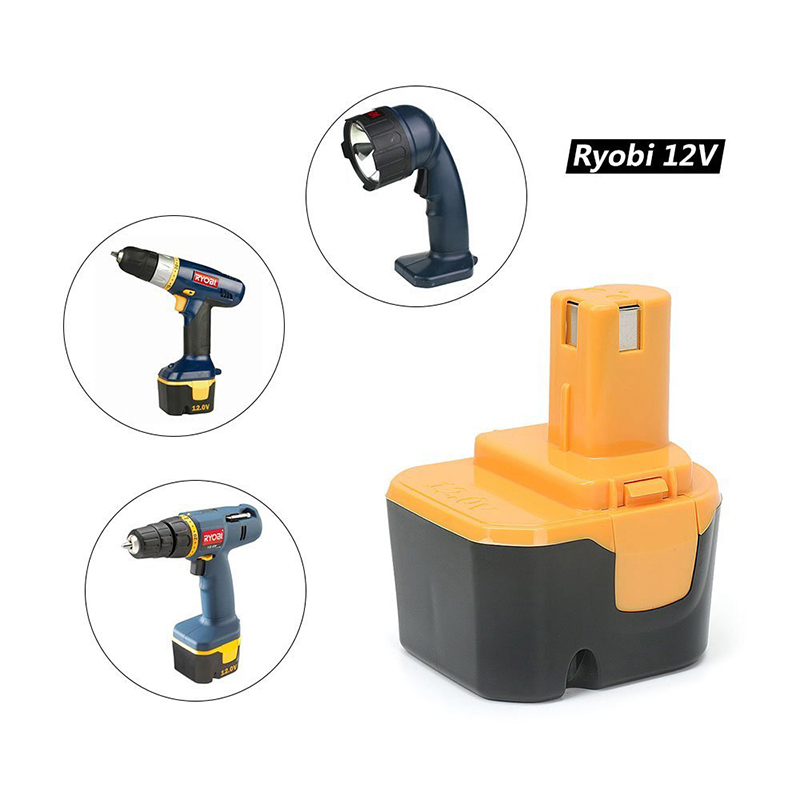 Ryobi 1400652、1400652B用Ni-Cd 1700mAh 12V充電式交換用コードレス工具電池