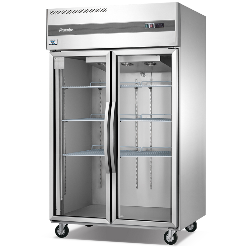 直立したフルステンレススチール製の高級ショーケースディスプレイ冷蔵庫