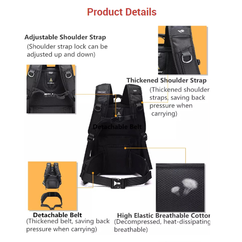 TH550新しい設計された黒い防水デジタル一眼レフカメラの三脚のバックパックの大容量のカメラのラップトップバッグ