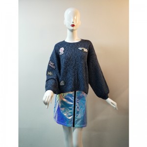 レディースカートゥーンバッジジャンパーRLWS0013F