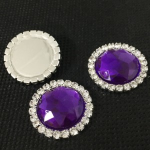ファッション装飾的な様々な色ラウンドフラットバックラインストーンアクリルクリスタルボタン12