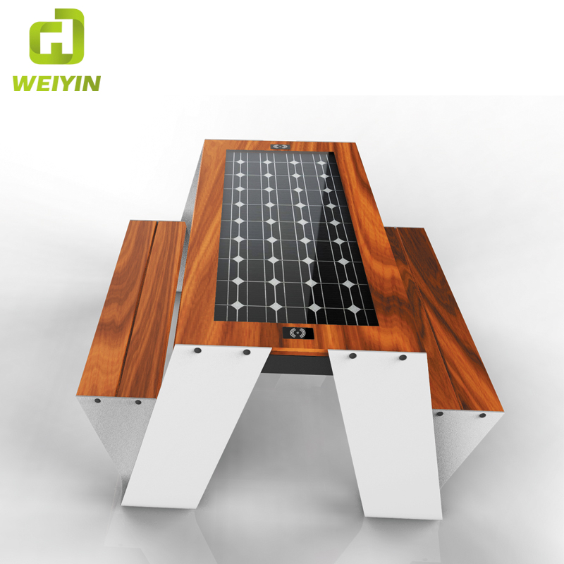 スマートな太陽ピクニック鋼鉄テーブルベンチの製造者を満たす屋外の携帯電話