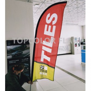 柔軟なポールとの高品質の卸売16フィートビーチフェザーフラグ