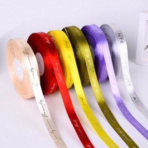 1＃パーソナライズされたブランド名ロゴカスタムプリントリボン用ヘアボウ