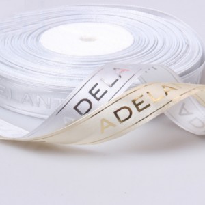 1＃パーソナライズされたブランド名ロゴカスタムプリントリボン用ヘアボウ