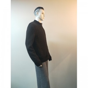 ブラックジッパーセーターコートRLMS0072F