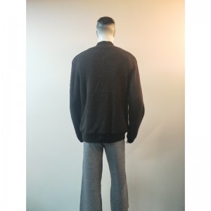 ブラックジッパーセーターコートRLMS0072F