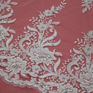 MF510CGB 135センチスパンコール刺繍入りブライダルドレスウェディング装飾縫製レースアップリケトリムクラフト用衣服アクセサリー