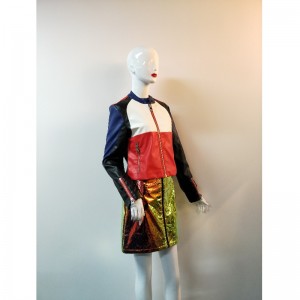 コントラストPUバイカージャケットRLWPJ0005N