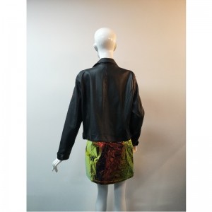 黒刺繍PUバイカージャケットRLWPJ0023N