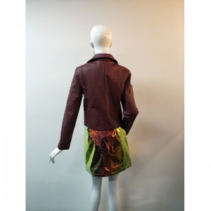 BURGUNDY PUバイカージャケットRLWPJ0027N