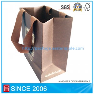 接着ハンドル付き高級ショッピングバッグ