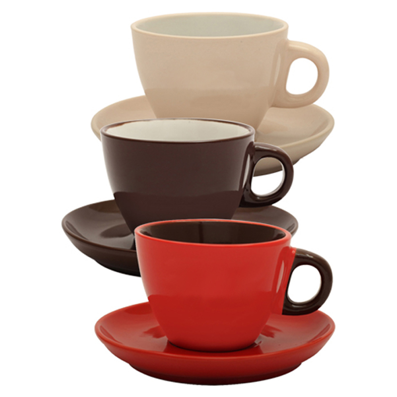 カスタム多くの色耐久磁器コーヒーカップと受け皿