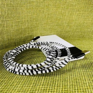 ワイルドゼブラレザー電話データケーブル