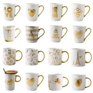 ホワイトセラミックコーヒーマグカップ