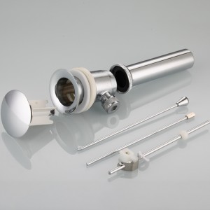 引き出し式排水口付クロムポップアップ盆地用排水口