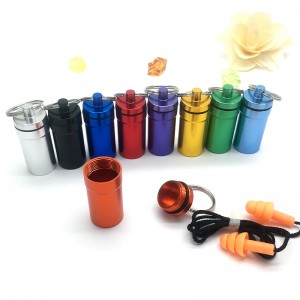 アルミ合金薬瓶と耳栓アルミボトル