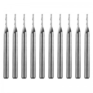 超硬ミリングビット、ダブルフルートスパイラル超硬フラットノーズエンドミルCNCルータービット1 mm切削径。