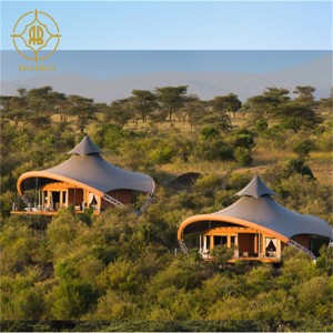 工場プレハブの贅沢なPVDFの膜の物質的な鉄骨構造のホテルの家のテント