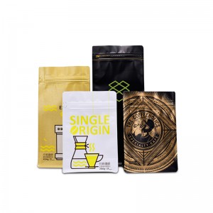 250グラムアルミ箔コーヒーバッグ平底8サイド密封ポーチ付きジップロック