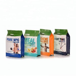 メーカー1 kg平底プロテインサプリメント袋付きポーチクリアウィンドウ付きスクエアボトムバッグボックスポーチジッパートップ付き
