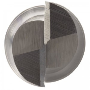 超硬スクエアノーズエンドミル、インチ、コーティングなし（ブライト）仕上げ、荒削りおよび仕上げカット、30度ヘリックス、2フルート、全長4 \"、切削径0.250\"、シャンク径0.250 \...