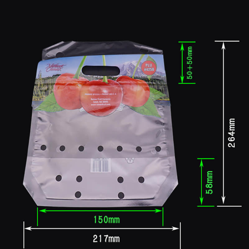 エコフレンドプリント通気孔付きプラスチックグレープフルーツジップロック式包装袋