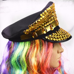 ブラジルのカーニバル手作りドリル帽子黄色アクリルドリルパーティー帽子Lyjenny祭帽子Lyjennyカスタムメイドの卸売