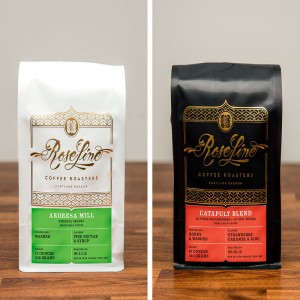 コーヒー包装用ベントアルミホイルバッグ付きカスタムプリントフラットボトムコーヒーバッグ