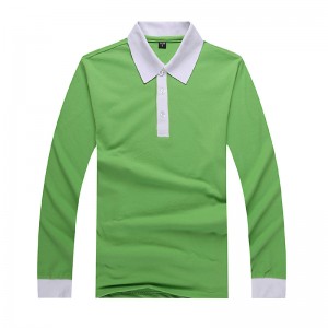 コントラストカラーの長袖シャツ