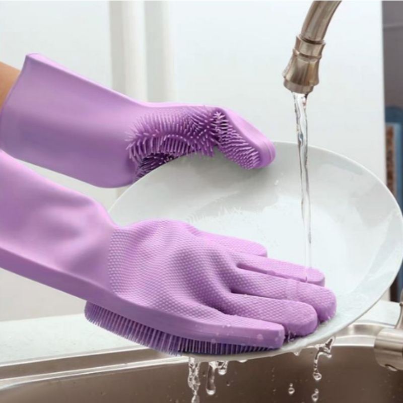 シリコン製食器洗い用手袋の断熱材、滑り止め、耐摩耗性のキッチンクリーニング用シリコンブラシ
