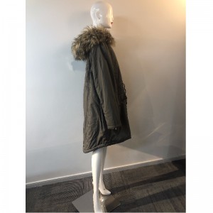 レディースダークグレーパデッドコートRLWPC0071