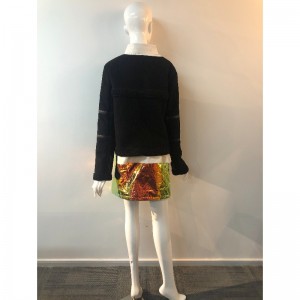 レディースブラックカラーレスコートRLWPC0080