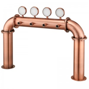 ビール配分装置棒レストランの上限のワインのコラムランプPVDが付いている4穴のドアのタイプワインタワー