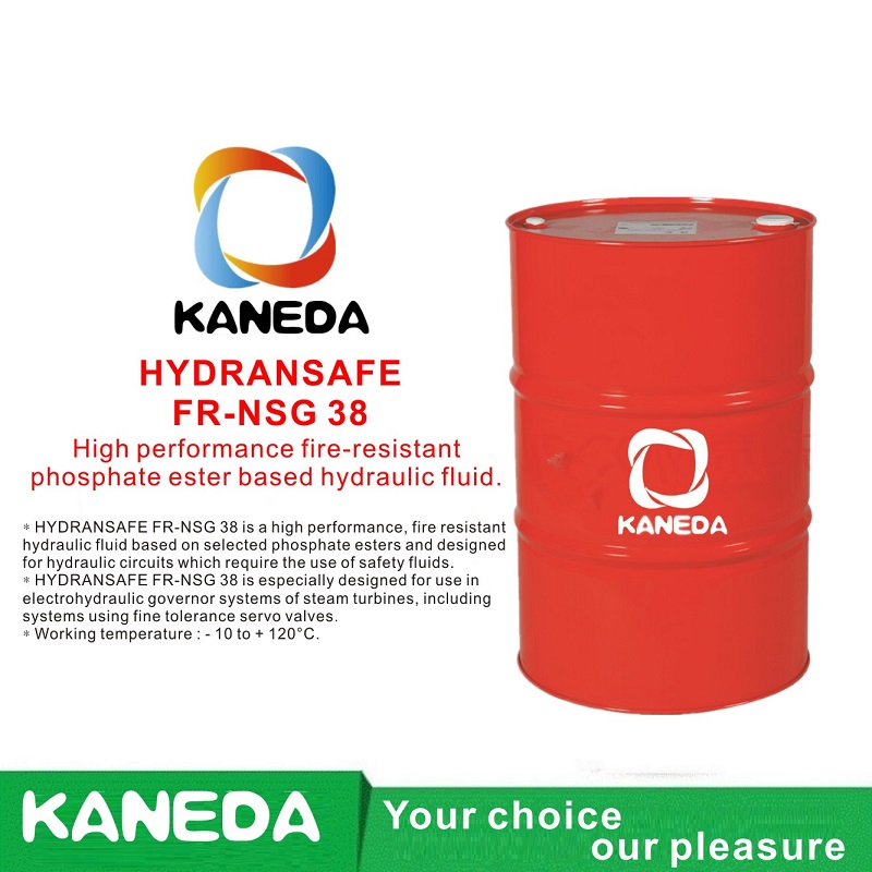 KANEDA HYDRANSAFE FR-NSG 38高性能の耐火性リン酸エステルベースの油圧作動油。