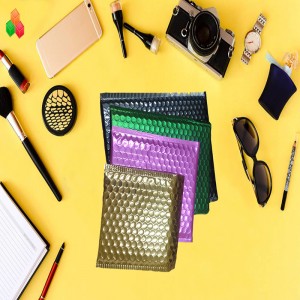 OEMカスタマイズパッド入りプラスチック製郵送袋印刷アルミニウム空気バブルメーラーバッグ安全耐衝撃包装バブル封筒