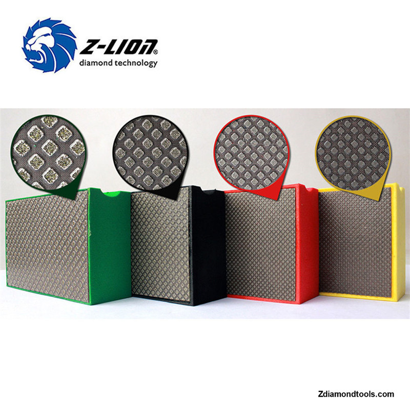 Z-LION ZL-37C石、ガラス、コンクリート用の高効率電気めっきダイヤモンド手研磨パッド