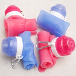 シリコンウォーターボトル折りたたみウォーターボトルシリコン変色カップ折りたたみカップ旅行折りたたみケトル