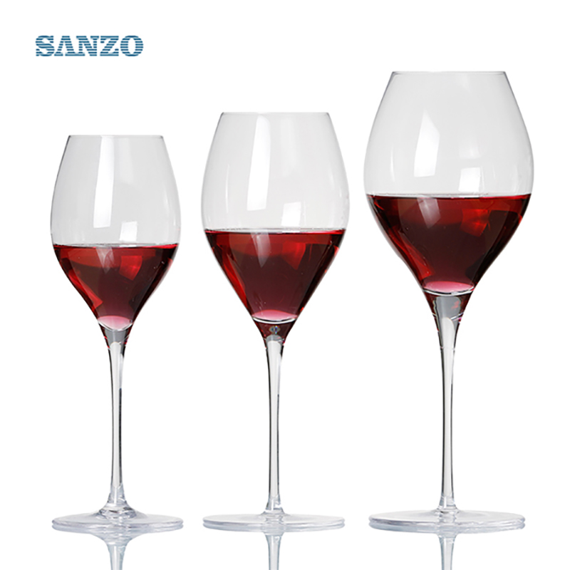 SANZOブラックステムリズモアバルーンワイングラス手作り鉛フリークリスタル彫刻ガラス厚めのグラス
