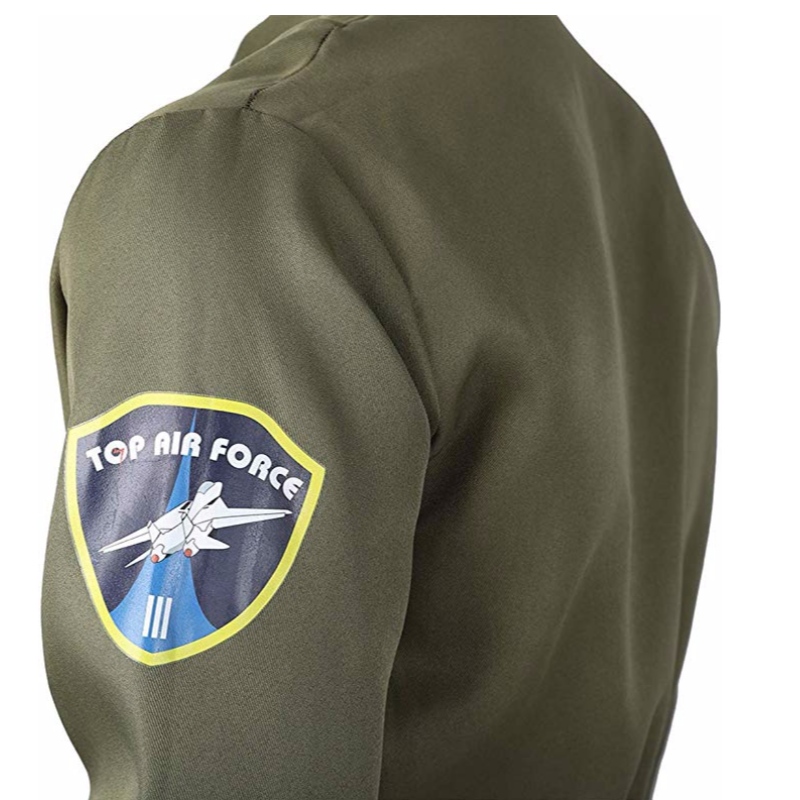 刺繍パッチとポケットを備えた成人向けのメンズ空軍戦闘機パイロットジャンプスーツフライトスーツコスチューム