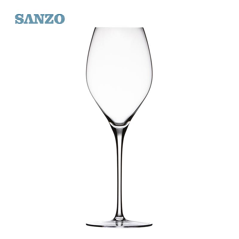 SANZO黒色ワイングラスセットハンドメイド鉛フリークリスタル傾斜マウスグラス背の高い形の花瓶