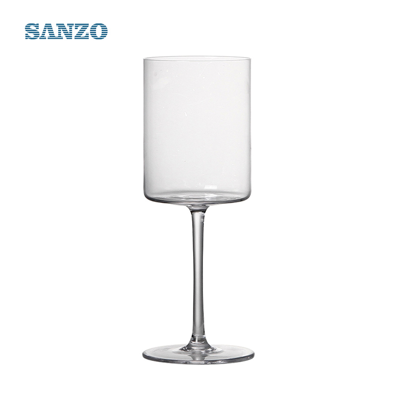 SANZOブラックステムワイングラス手作り鉛フリークリスタルグラス厚く素朴な